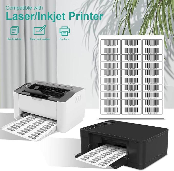 MFLABEL 1" x 2-5/8" Address Labels for Laser & Inkjet Printers 15,00 White Shipping Stickers(50Sheets,30/Sheet)+48 Free Fragile Stickers | Easy to Peel,Mailing Labels for Packages, Shipping