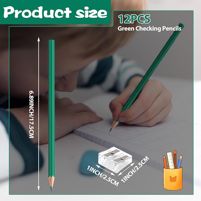 12 PCS Green Colored Pencils, Pre-sharpened Professional Wooden Art Pencils Set for Artists Painting | Premium Drawing Sketching Supplies (Green)