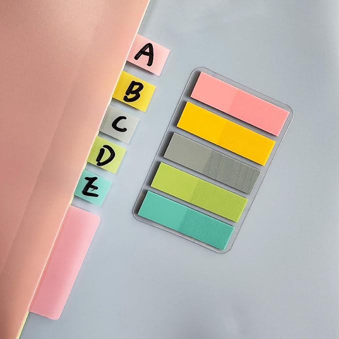 ELII 500 PCS Tabs 2 Inch Book Tabs Sticky Index Tabs,File Tabs | Self Adhesive,Page Markers,Index Labels for Pages,Safety Material, Smooth Writing,Transparent,Waterproof,Repositionable