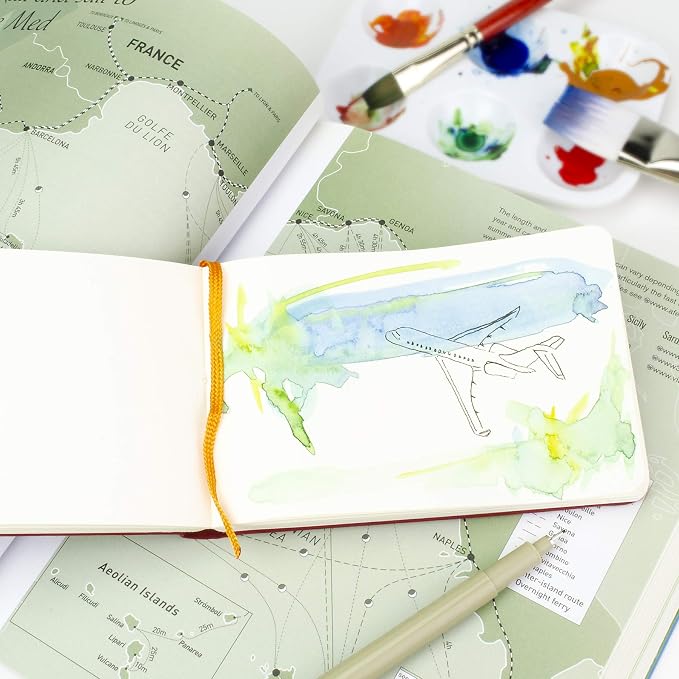 Handbook Journal Co. Travelogue Artist Canvas Cover Travel Notebook for Drawing and Sketching, Ultramarine Blue, Square 5.5 x 5.5 Inches, 128 GSM Paper, Hardcover w/Pocket