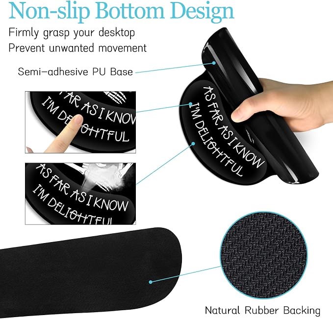 LIMKRIAN Ergonomic Mouse Pad with Wrist Rest Desk Mat Set, Skeleton Decor | Large Gaming Mouse Pads, Computer Keyboard Mat Wrist Support, Coaster, Funny Skull Office Desk Accessories Supplies