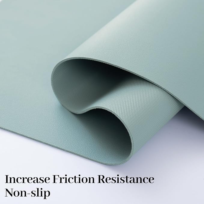 Large Desk Pad Mat, Leather Blue Desk Mat for Desktop, Computer Desk Mouse Pad Non-Slip, Waterproof Keyboard Mat for Office/Home/Decor, 23.6" x 13.7"