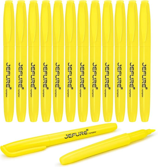 12 Pcs Highlighters, Chisel Tip, Yellow | Bible Highlighters, Quick Dry, for Studying, Note-Taking, College, Teacher & Student Supplies