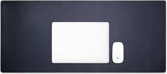 Leatherology Premium Midnight Blue Extra Long Modern Desk Pad, Fits Laptop or Monitor, Keyboard and Mouse, Made with Italian Leather