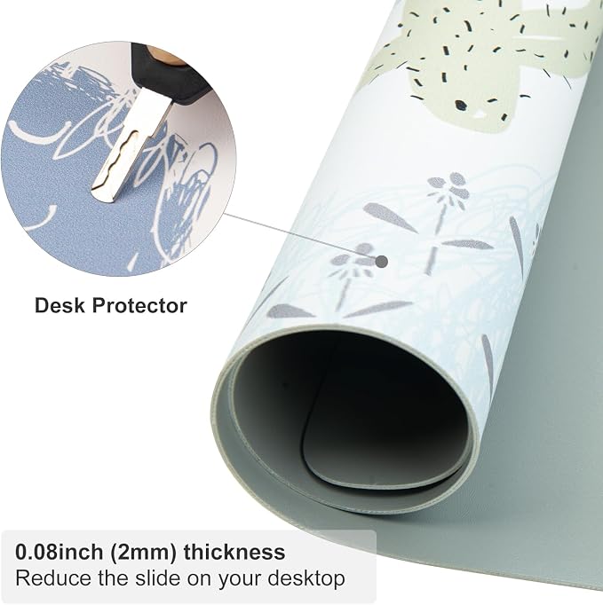 Colorful Star Large Mouse Pad, Waterproof PU Leather Abstract Desk Mat for Women Girls, Cute Desk Accessories Minimalist Home Office Decor, Kids Deak Pad Non-Slip Writing Mat 31.5" x 15.7"