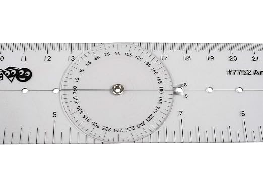 Learning Advantage Angle Measurement Ruler, Clear, Flexible and Adjustable | Geometry Measuring Tool, Measure Angles to 360 Degrees and Lines to 12"