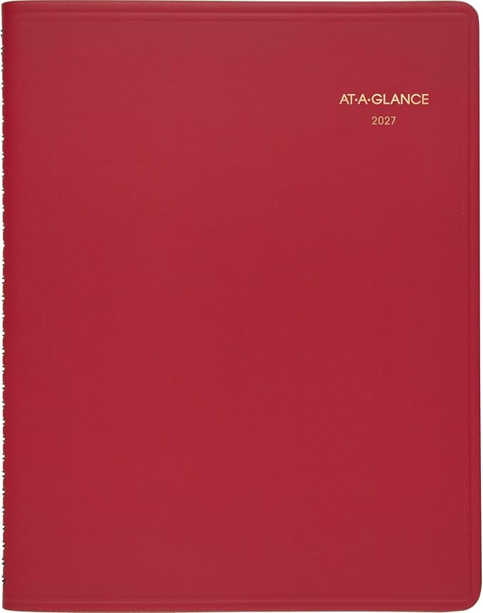AT-A-GLANCE 2027 Appointment Book Planner, Weekly, 8.25" x 11", Red (709401327)
