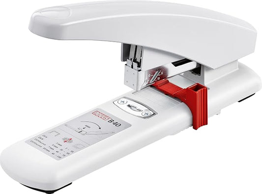 Novus B40 Heavy Duty Stapler, 100 Sheet Capacity, Anti-Jam, 2.25" Stapling Depth w/Adjustable Guide, Staple Bypass, German Engineered (023-0056)