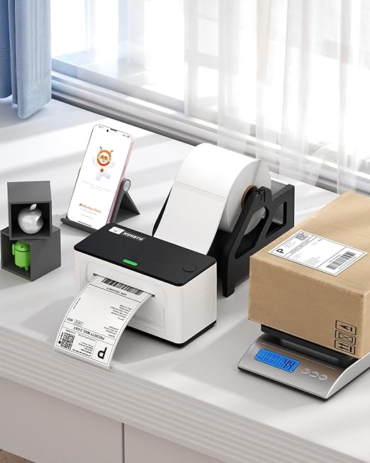 MUNBYN Thermal Shipping Labels, 4x6 Labels for Printer, 500 Sheets/1 Roll | Commercial Grade, No BPA and BPS, Print Clear and Sharp, Strong Adhesive, Compatible with Most Thermal Printers