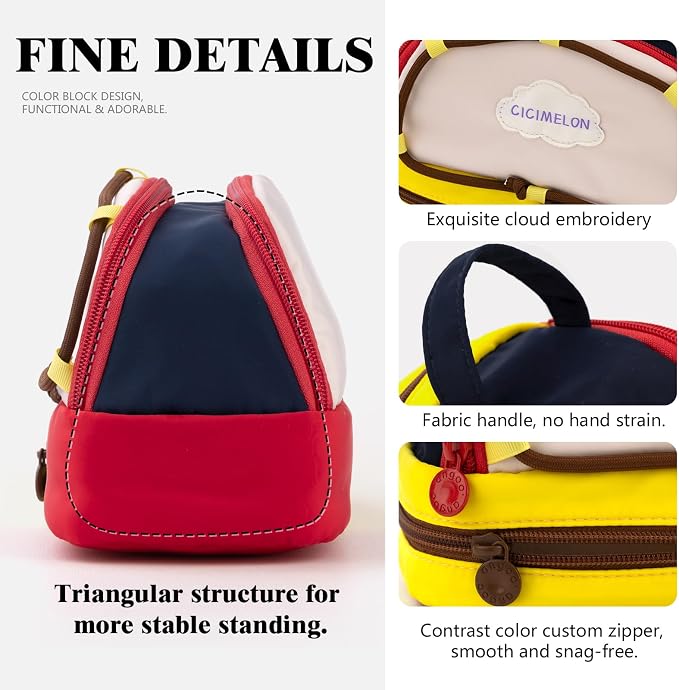 CICIMELON Large Capacity Pencil Case, Cute Aesthetic Pencil Pouch with 3 Compartments, Big Pencil Bag Organizer for School Supplies, Pen Holder for Kids, Girls, Boys, Students