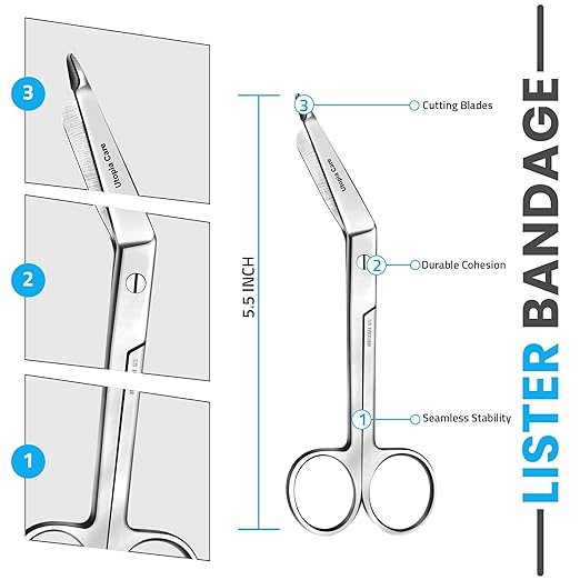 Utopia Care Bandage Scissors, 5.5 Inch Stainless Steel Shears for First Aid and Professional Use – Silver (Pack of 2)