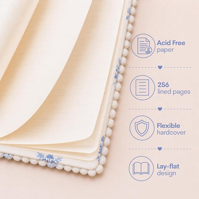 WORLD TRAVELER Eccolo A5 Hardbound Journal Notebook 256 Ivory Lined Pages | Sturdy Flexible Hardcover, 80GSM Acid-Free Ivory Pages, Smyth-Sewn Lay-Flat Binding, Ribbon Bookmark