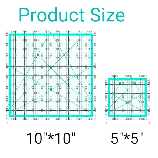2 Quilting Rulers,Square Quilting Rulers(5", 10") | Square Rulers,Quilting Squares,Square Quilting Rulers,Quilting Square Ruler