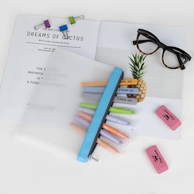 Mr. Pen- Clear Pencil Pouch, 9" x 6.88", 3 Pack, Durable TPU Material | Large Water-Resistant Pencil Bags with Smooth Zipper, Multipurpose Clear Pouch for Stationery, School, Office