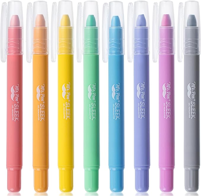 Mr. Pen- No Bleed Gel Highlighters, Friendly Colors, 8 Pack | Bible Highlighters and Pens No Bleed, Bible Markers for Study, Journaling, School Supplies and Accessories