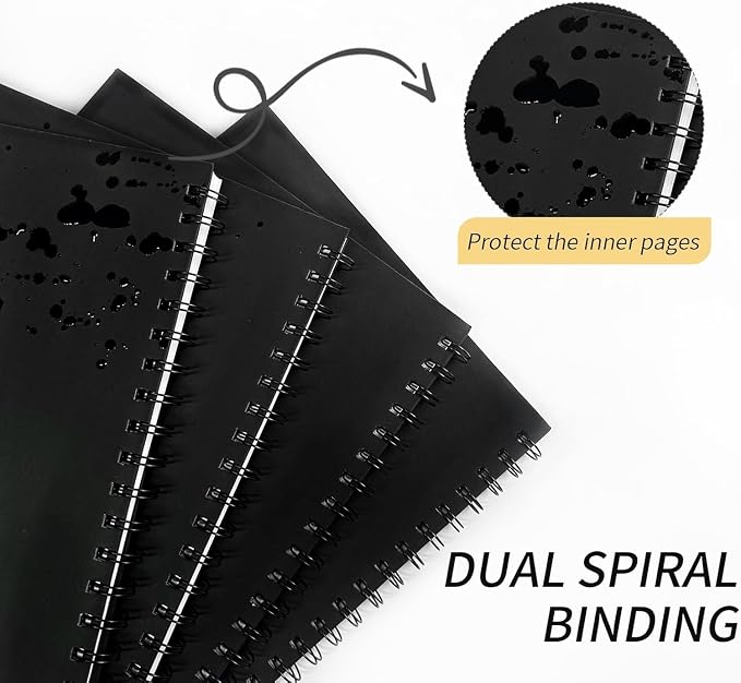 Lined Spiral Notebook A4 Large Journal 8.5" x 11",6 Pack 7mm College Ruled Hardcover Notebooks 160 Pages 100GSM Thick Paper for Note Taking School Office Supplies
