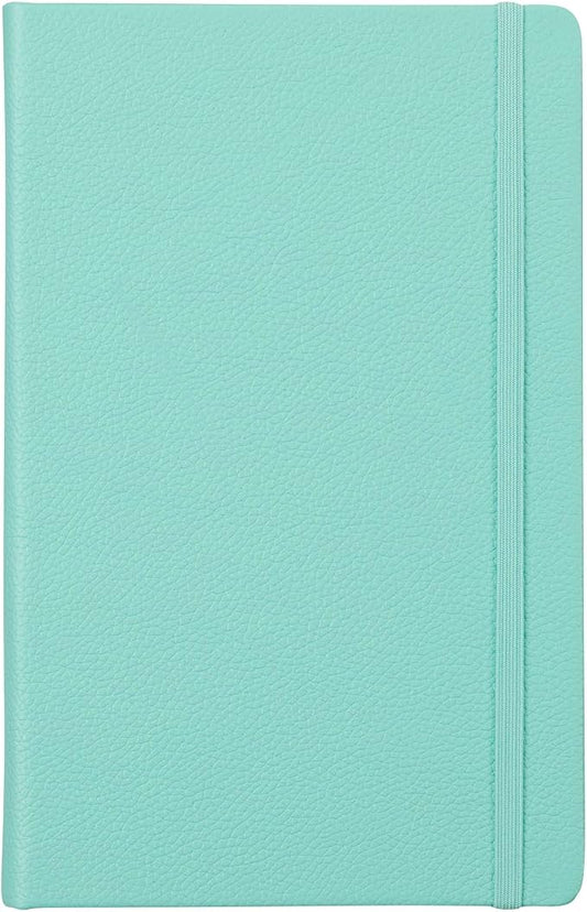Leather Notebook, Writing Journal, Full-Grain Leather, Narrow Ruled Paper, Notebooks for Work & School, Reef Blue (8.4" x 5.4”)