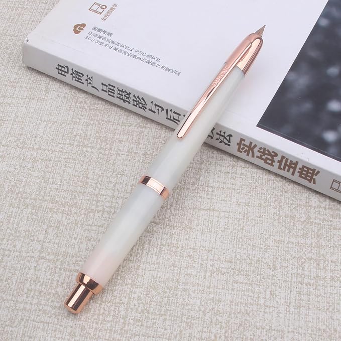 JINHAO 20 Pink Red Gold Clip Press Fountain Pen Retractable Nib Ink Pen with Converter Stationery School Supplies