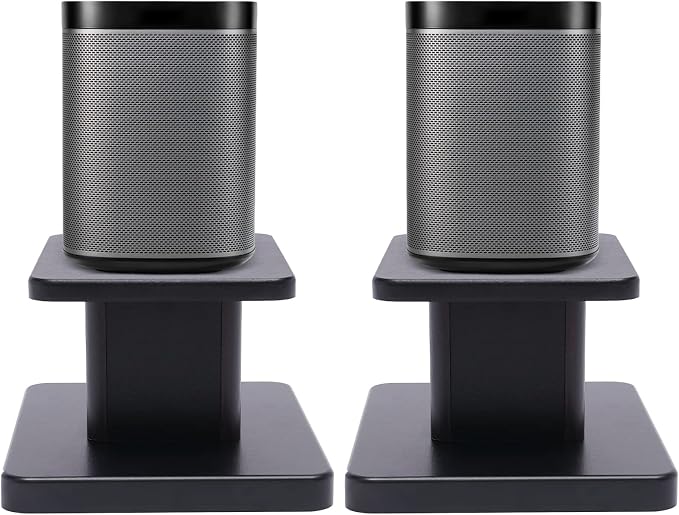 Universal Speaker Stand Pair, H6in Desktop Bookshelf Speaker Stands Holder for Surround Sound Studio Monitors Up to 33lbs, for Home Theater Living Room Floor, Black