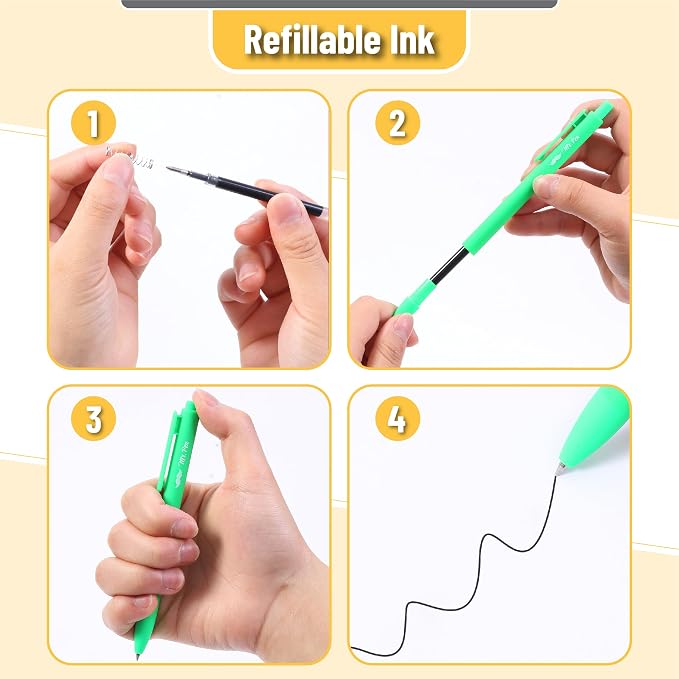 Mr. Pen- Retractable Gel Pens, 12 Pack, Black Ink, Fresh Color Barrels | Fine Point 0.5mm, Fast Dry, Smooth Writing, Cute Pens for Drawing, Writing Planner and School Supplies