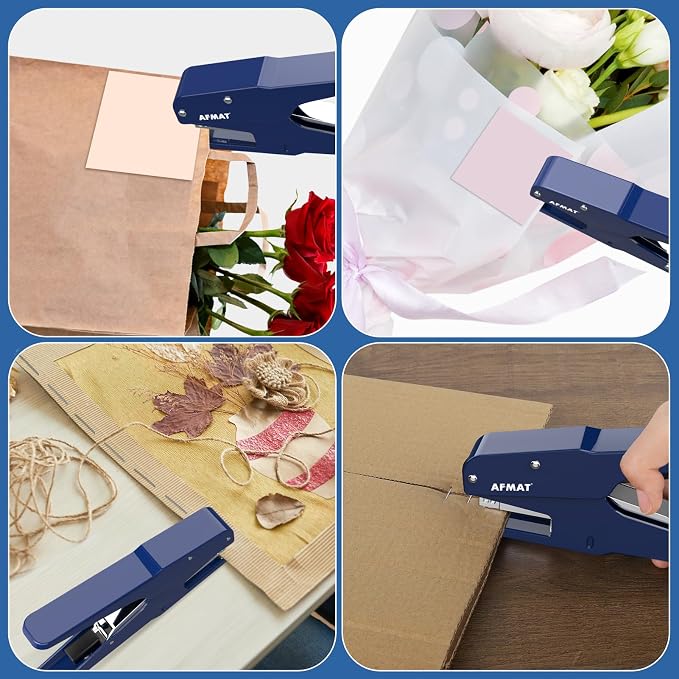AFMAT Effortless Plier Stapler, Metal 35 Sheet Stapling Plier, 15000+ Stapling Times, with Staples & Reload Button, Handheld Stapler Heavy Duty, Space Save Size, Good for Office, Home, School, Blue