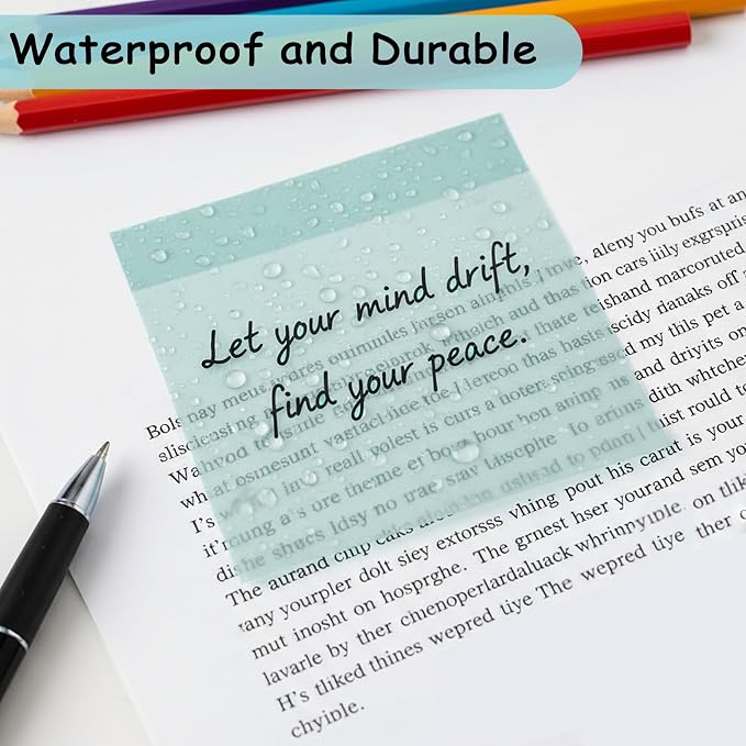 Sticky Notes, Sticky Notes 3x3 12 Pads 6 Pastel Colors Transparent Self-Stick Stickies Clear Aesthetic Bible Annotation Note Pads 50 Sheets Teacher Back to School Supplies and Oﬃce Products