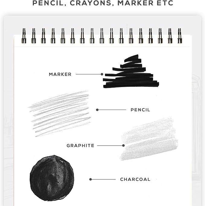 Beechmore Books 9"x12" Watercolor Sketchpad - Professional Spiral Bound Sketchbook, 50 Sheets 300 GSM / 140 lb Heavyweight Acid-Free Paper, Micro-Perforated for Acrylic, Gouache and Mixed Media