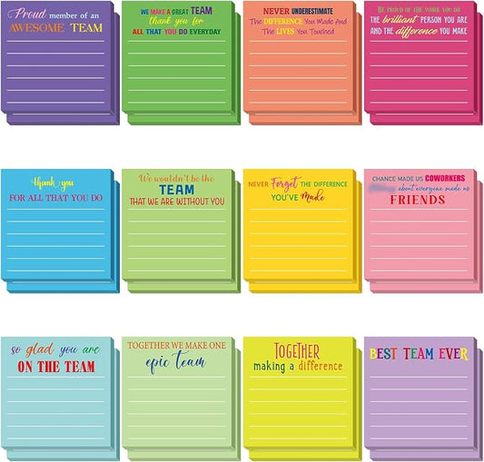 Yinder 24 Pcs Sticky Notes Gifts Bulk,Thank You,Dark