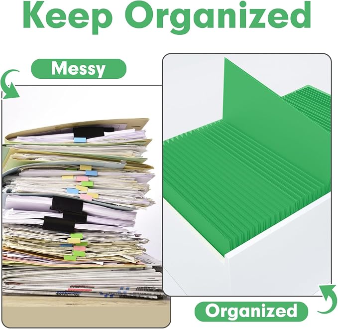 Two Pocket Folders, PANDRI 30 Pack 2 Pocket Folders, Letter Size Paper File Folder for School Office Home Business, Green