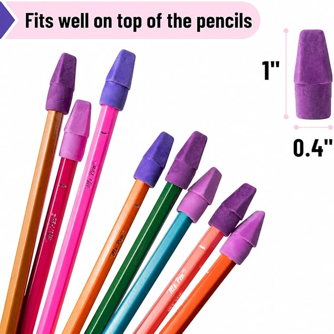 Mr. Pen- Pencil Erasers Toppers, 30 Pack, Colorful | Kids, Cap Tops, Topper Erasers. Ereaser