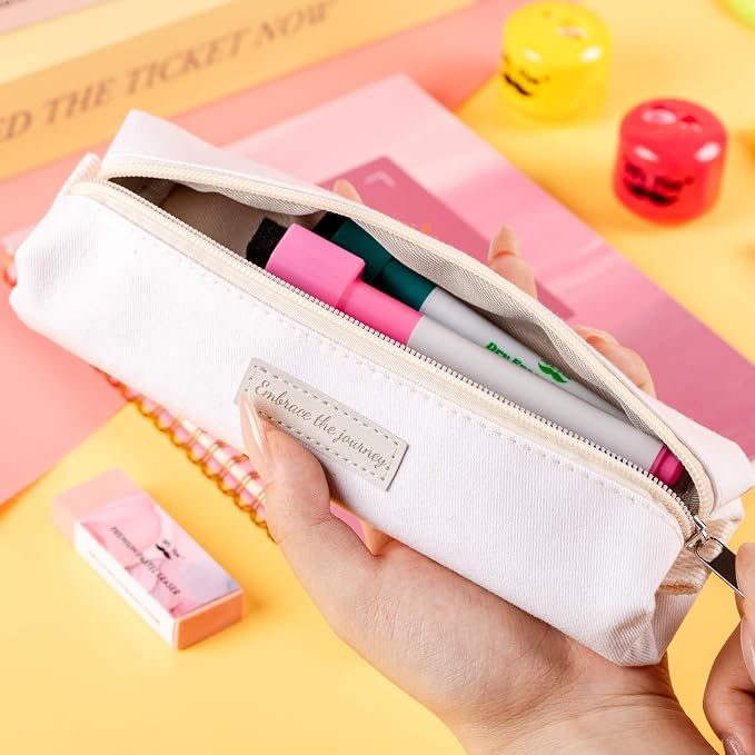 Mr. Pen- Cute Pencil Case Pouch, Multipurpose Canvas Bible Pencil Pouch | Smooth Zipper, Premium Material, Neat Stitches, Ideal for Stationery, Cosmetics, Electronics, School, Office, Travel
