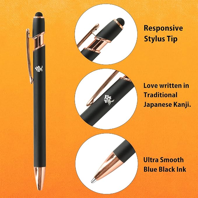 Iro-Ai Pilot Fountain Pen Transparent Orange Fine Point P-FPR-1-TO-F With Original Stylus Ballpoint Touch Pen
