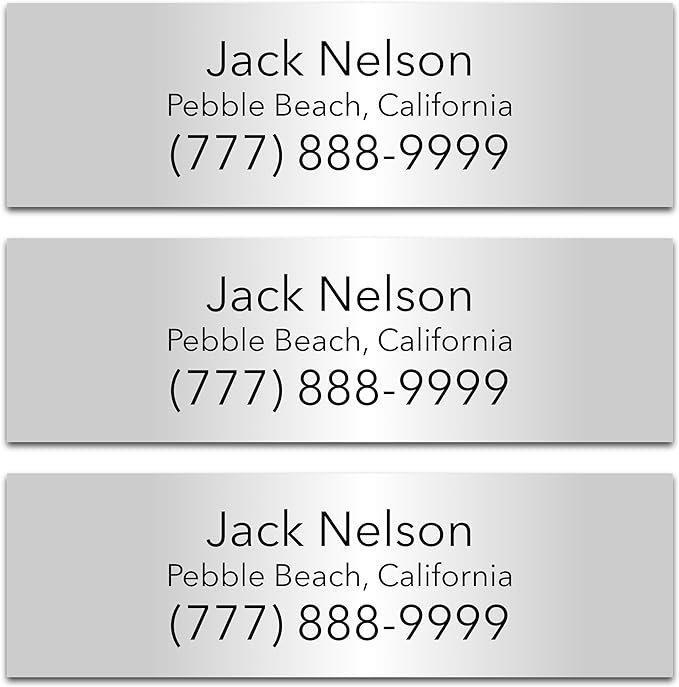Personalized Golf Club Name Labels (30 Labels) - Custom Waterproof Name Stickers for Golf Clubs (Silver with Black Text)