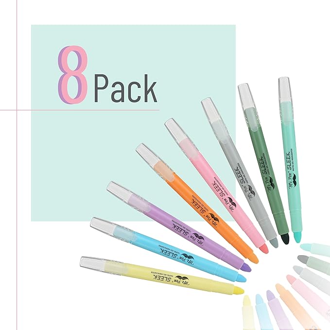 Mr. Pen- No Bleed Gel Highlighters, Assorted Colors, 8 Pack | Bible Highlighters and Pens No Bleed, Bible Markers for Study, Journaling, School Supplies and Accessories