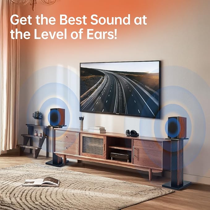 IBVIVIC Pair-24 Inch (60CM)-Wood Speaker Stands, 110lbs Weight Capacity | for Home-Cinema HiFi Desktop and Satellite Speakers Monitor Stands, Enhanced Audio Listening Experience for Home Theaters