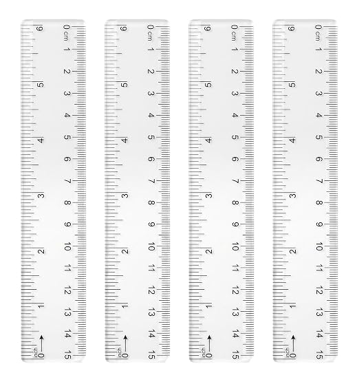 4 Pack Clear Rulers, Clear Plastic Ruler 6 Inch 15 cm Straight Transparent Measuring Tool