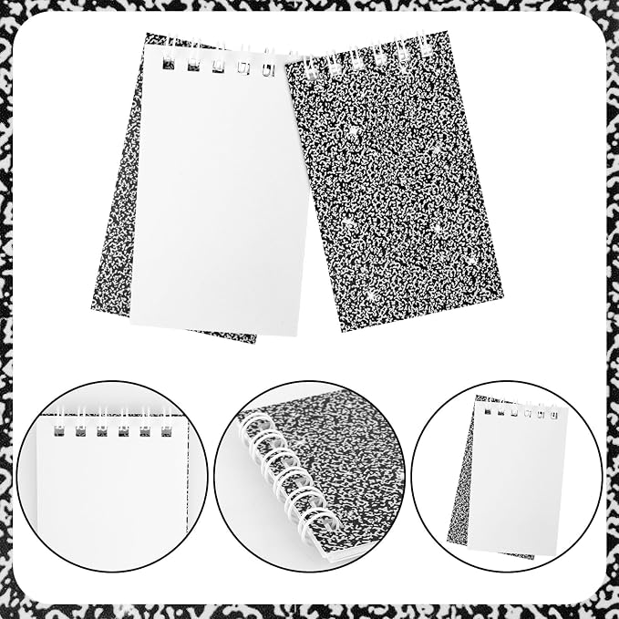 24 Pack Mini Notebook Composition Pocket Spiral Notebooks Notepads for Kids | 3.9x2.4 Glitter Cover Note Pads Lined Little Journals Party Favor for Men Women Work Office Classroom Decorations Supplies