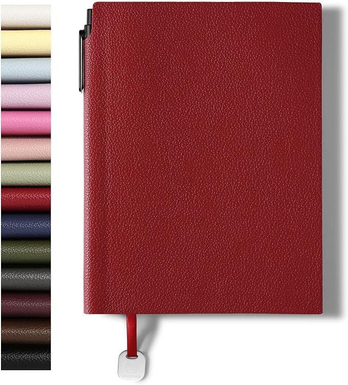 Lined Journal Notebook for Women A5 Softcover PU Leather Journals for Writing 160 Pages Daily Journaling College Ruled Notebooks for Work School Note Taking, Business 6.38'' X 8.28'' Red