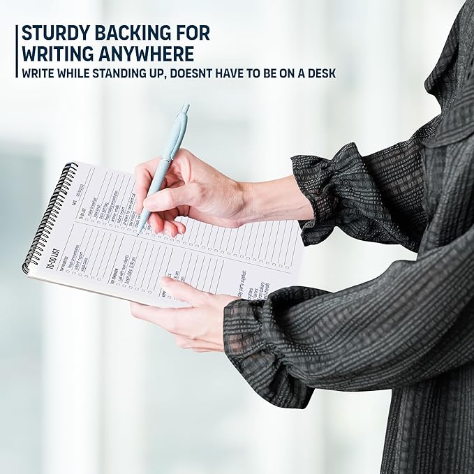 To Do List Notepad 8.5x11" - Large Size, 52 Sheets - Daily Planner Notebook | with Multiple Functional Sections - Spiral Bound Task Checklist Organizer Agenda Pad for Work, Note & Todo List Organization