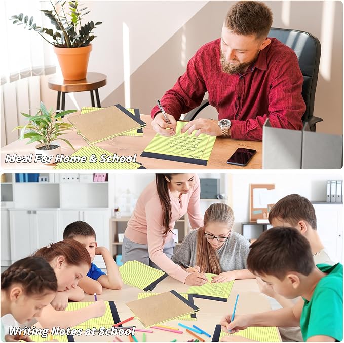 Oleitodh 48 Pack Yellow Legal Pads 8.5 x 11 Wide Ruled Perforated Note Pads | 30 Sheets Per Pad, Thick Paper, Easy Tear Pages, Smooth Writing, Office, School, Home, Meetings, Note Taking