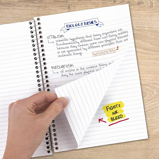 Five Star Spiral Notebook, 2 Subject, College Ruled Paper, 6" x 9-1/2", 80 Sheets, Fights Ink Bleed, Water Resistant Cover, Black (840029AA2-ECM)