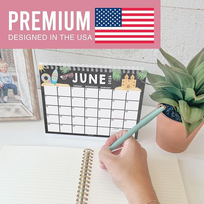 Small Desk Calendar 2026-2027 Standing Flip - 18-Month 2026 Desk Calendar Small for Home, Office & School, Standing Desks Calendars 2026-2027, Mini Desks Calendars, Back to School Teacher Gifts