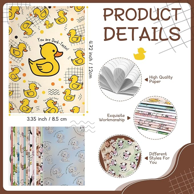 Resurhang 36 Set Inspirational Notebooks with Positive Pen Bulk,Animal