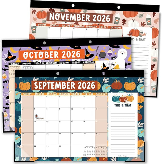 Hadley Designs Large Teacher Desk Calendar 2026-2027 - Desktop Calendar 2026, 18-Month Academic Desk Calendars for School, Home & Office, Cute Classroom Must Haves, Back to School Teacher Gifts