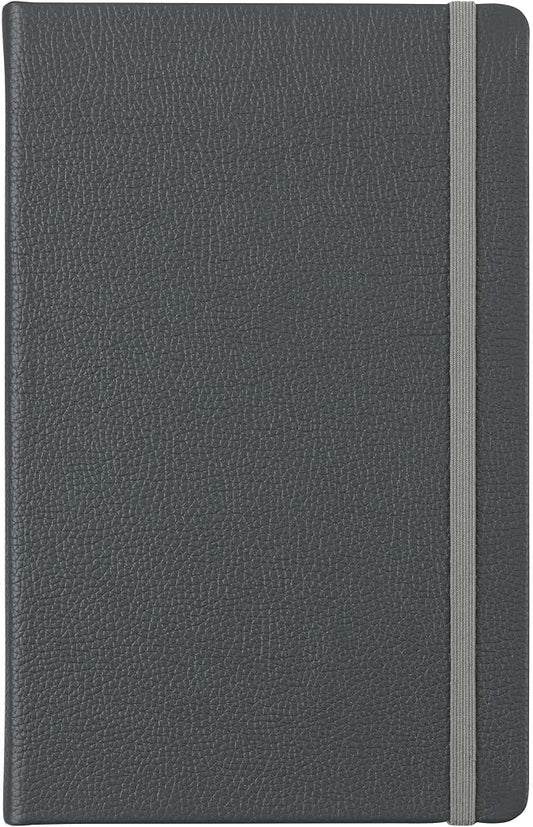 Leather Notebook, Writing Journal, Full-Grain Leather, Narrow Ruled Paper, Notebooks for Work & School, Twilight Gray (8.4" x 5.4”)