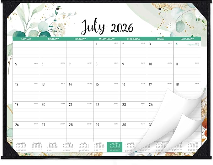 2026-2027 Desk Calendar - Large Desk Calendar from July 2026 to December 2027, 22''x17'',18 Monthly Desk/Wall Calendar, Desk Calendars 2026-2027 Large Space for Writing with Protect Corner