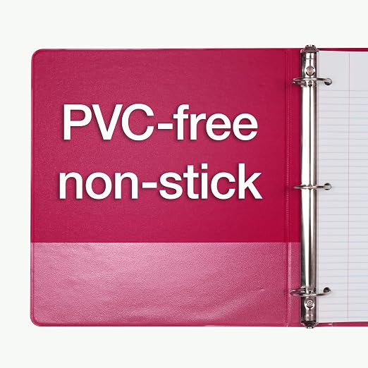 Cardinal 3 Ring Binders, Binders for School and Office, Durable 1.5 Inch, Round Rings, Holds 350 Sheets, ClearVue Presentation View, Non-Stick, Assorted Colors, 4 Pack (1017673)