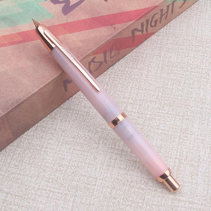 JINHAO 20 Pink Red Gold Clip Press Fountain Pen Retractable Nib Ink Pen with Converter Stationery School Supplies