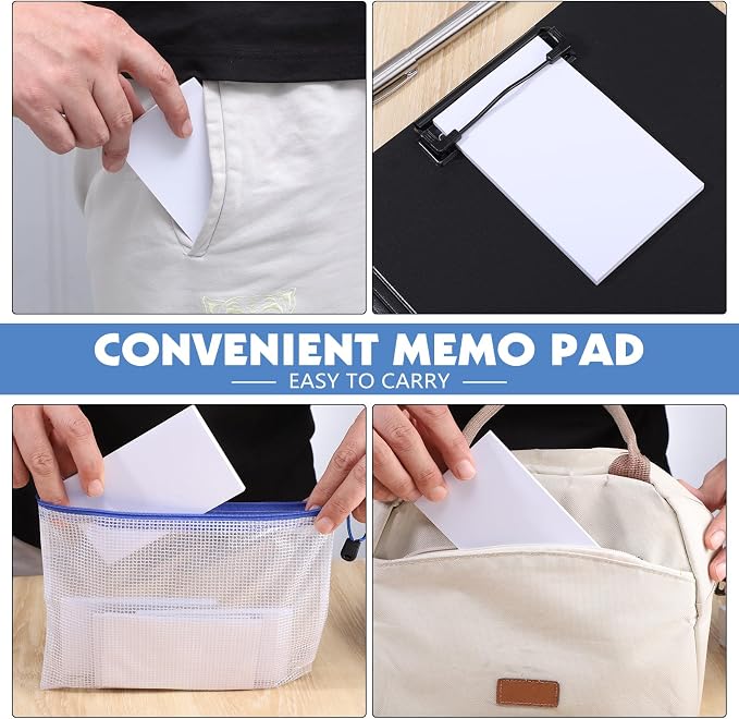 Thboxes 10 Pack 3" x 5" Blank Note Pads, 50 Sheets Each | 80gsm FSC Paper, Top Glue Binding, Cardboard Backing, Compact Memo Pads for Office, School, Home, Server Use