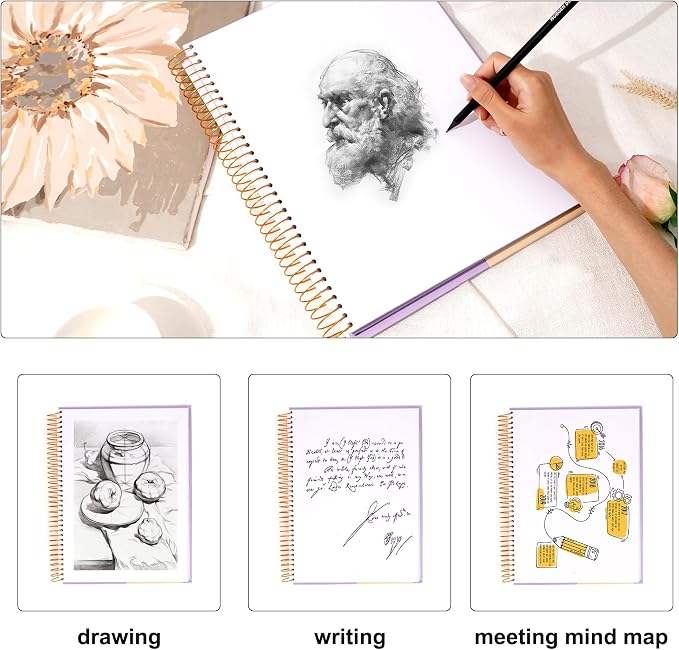Yoment Sketch Book 9" x 12"： Spiral Bound Sketchbook for Kids Teens Adults Artists Beginners, School Supplies Art Supplies,240 Pages (68lb/100gsm) Premium Drawing Pad for Sketching Writing Painting